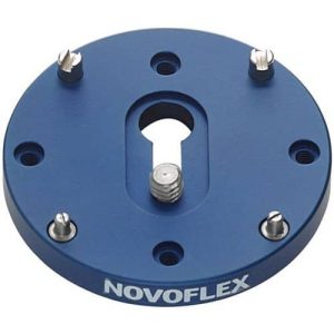 Novoflex QPL-6x6 Arca-Type Quick Release Plate for Q-Base System, 6.1cm Round for Medium Format - with 1/4-20 & 3/8" Screws and Anti-Twist Pins